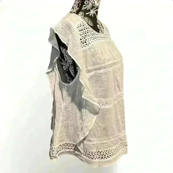 a.n.a.- white lace sleeveless cotton blouse- women’s 1X - Picture 2 of 4